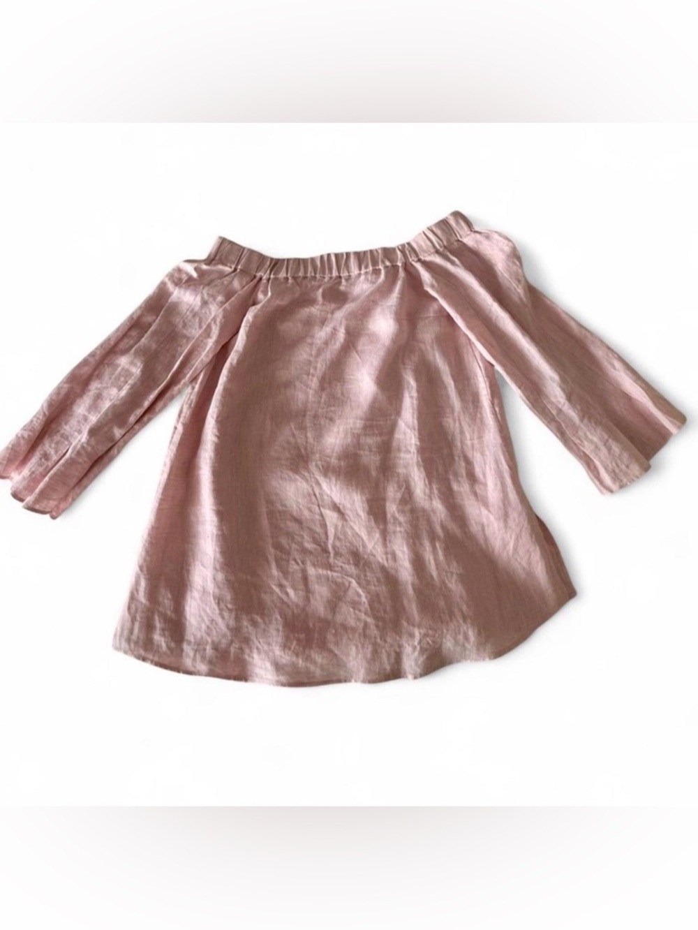 Akris Punto Carmen Off the Shoulder Bell Sleeve Pink Blouse